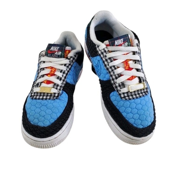 Nike AF1 LV8 GS Low Sneakers Shoes Youth 4.5 Y Womens 6 Blue Black White - Picture 2 of 13